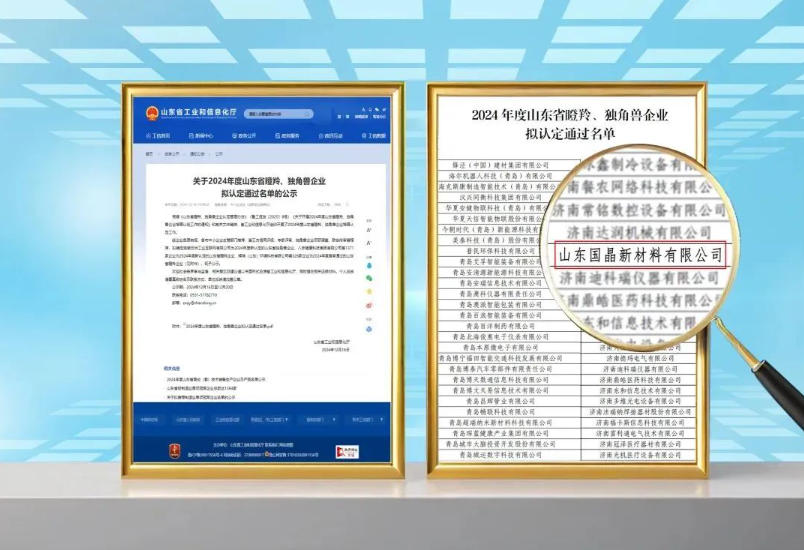 Congratulations! Guojing New Materials Wins the Title of “Shandong Provincial Gazelle Enterprise