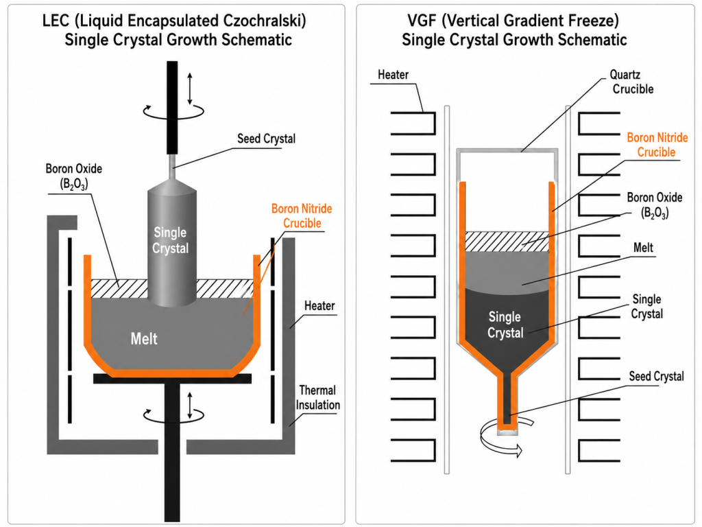 Why Is PBN the Preferred Crucible Material for InP Crystal Growth?